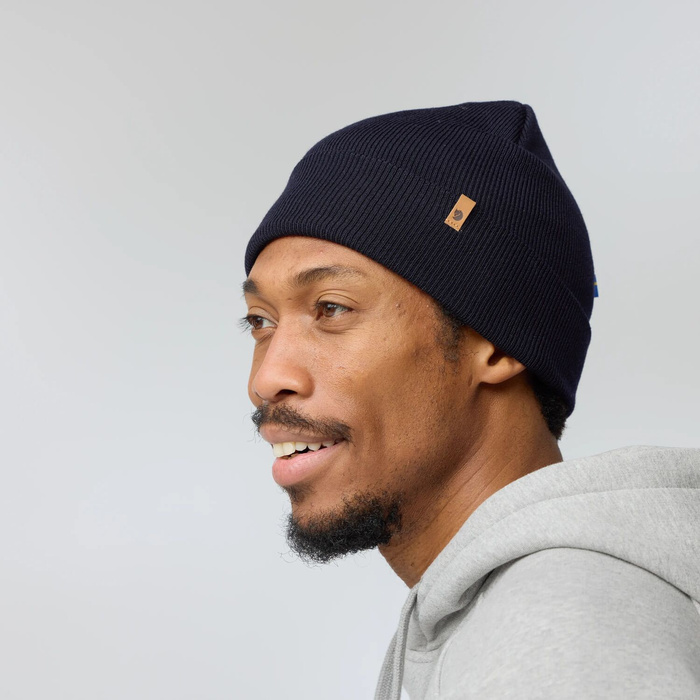 Vlněná čepice Fjallraven Classic Knit Hat - dark navy, fotografie 8