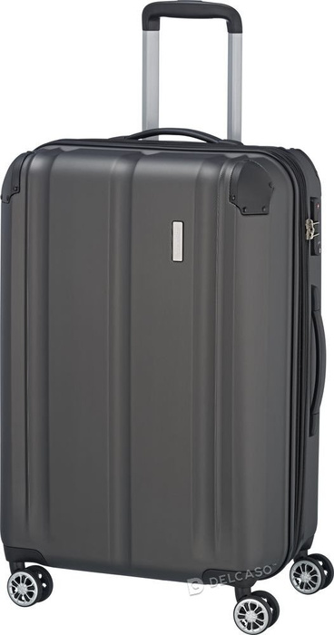 Střední rozšiřitelný kufr Travelite City 68 cm antracitový